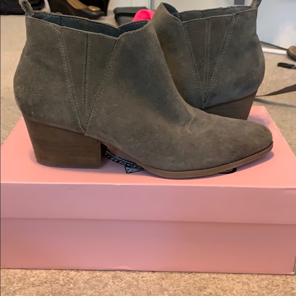 Grey suede booties